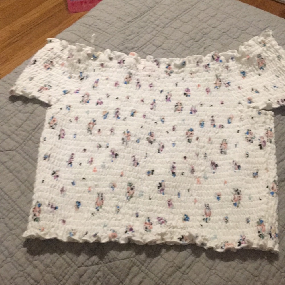 Floral off the shoulder crop top